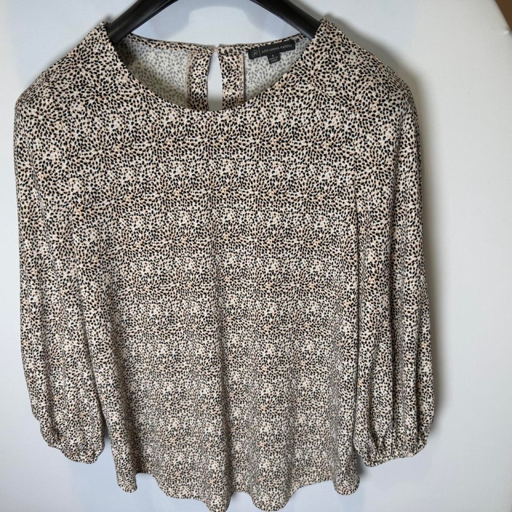 Adrianna Papell Women's Blouse Top 3/4 Sleeve, Size M